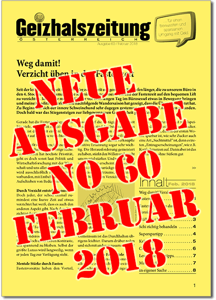 Deckblatt Geizhalszeitung Nr. 60 Feb 2018