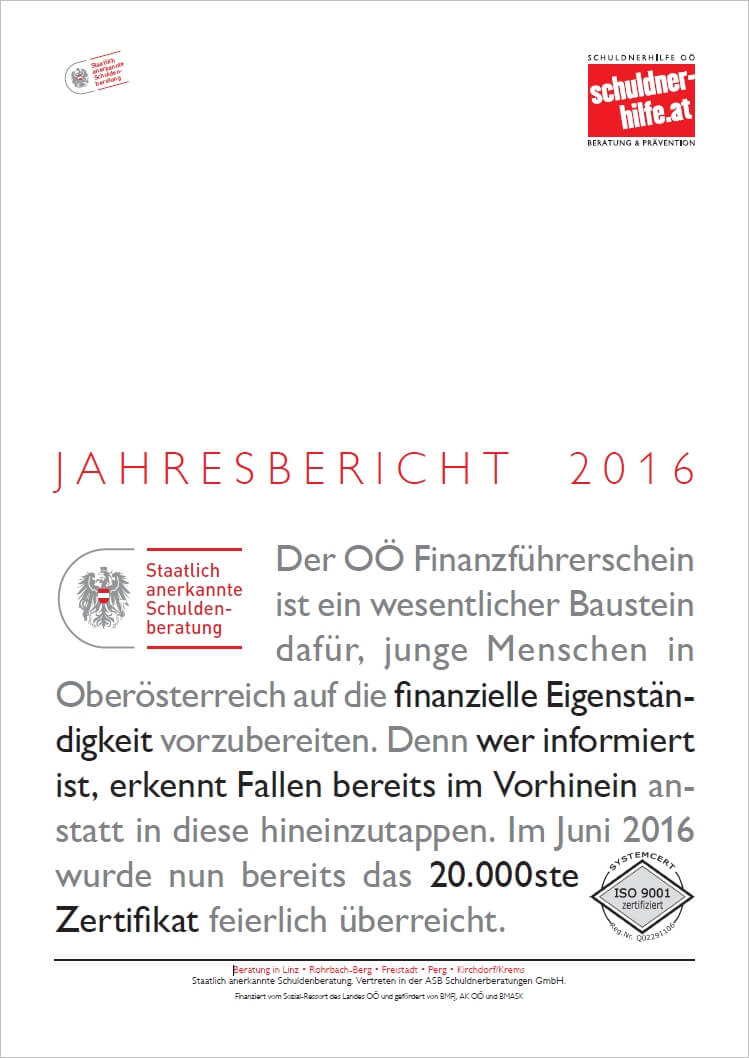Deckblatt Jahresbericht 2016