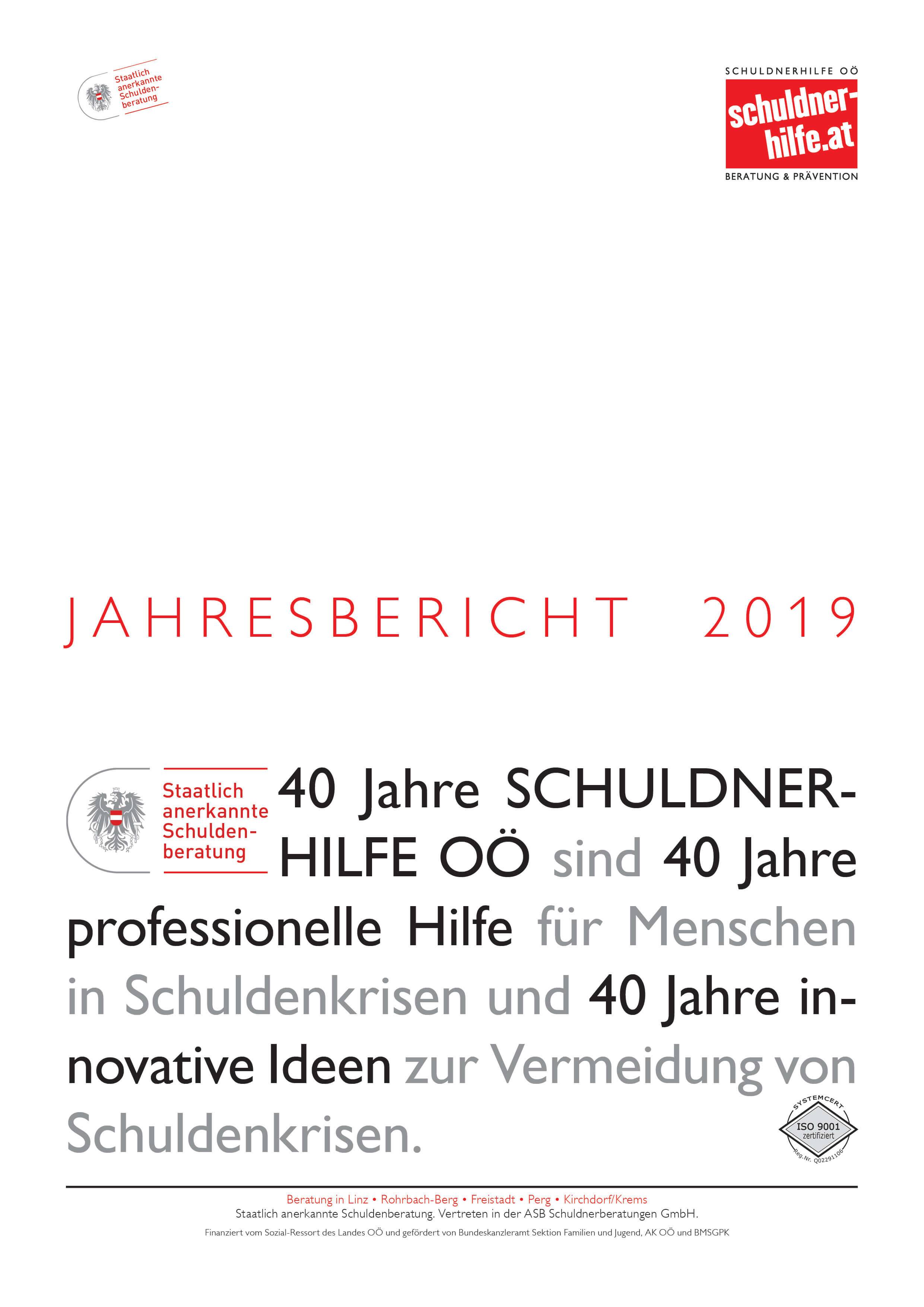 Titelseite Jahresbericht 2019